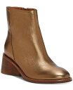 【送料無料】 ラッキーブランド レディース ブーツ・レインブーツ シューズ Women's Caddier Block-Heel Dress Booties Bronze Metallic Leather(4)