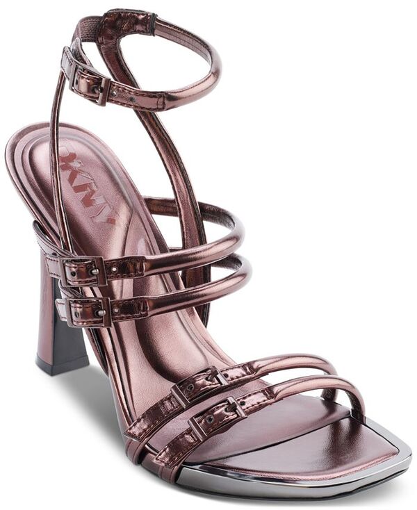 ダナ キャラン ニューヨーク レディース シューズ サンダル DKNY Women's Strappy Multi-Buckle Stiletto Sandals Antique Rose マルチカラー