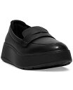 【送料無料】 フィットフロップ レディース パンプス シューズ Women's F-Mode Leather Flatform Loafer Flats All Black