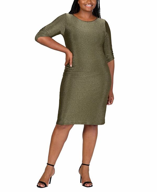 【送料無料】 24セブンコンフォート レディース ワンピース トップス Plus Size Mini Party Dress Gold