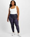 【送料無料】 イデオロギー レディース レギンス ボトムス Plus Size Midnight Foil 7/8 Leggings Deep Black(4)