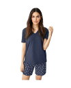 【送料無料】 Ellos レディース ナイトウェア アンダーウェア Women's 2-Piece Short Sleep Set Navy white dot