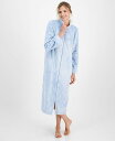 【送料無料】 チャータークラブ レディース ナイトウェア アンダーウェア Women's Long Snowflake Embossed Zip-Front Robe Snowflake Blue(4)