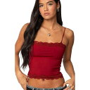 【送料無料】 アディクテッド レディース タンクトップ トップス Women's Cruella Lace Trim Tank Top Burgundy