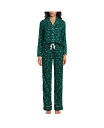 【送料無料】 ランズエンド レディース ナイトウェア アンダーウェア Women's Drapey Flannel 4 Piece Pajama Set - L...