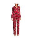 【送料無料】 ランズエンド レディース ナイトウェア アンダーウェア Women's Drapey Flannel 4 Piece Pajama Set - L...