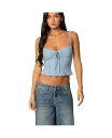 【送料無料】 アディクテッド レディース タンクトップ トップス Women's Lacey Knit Tank Top Light-blue