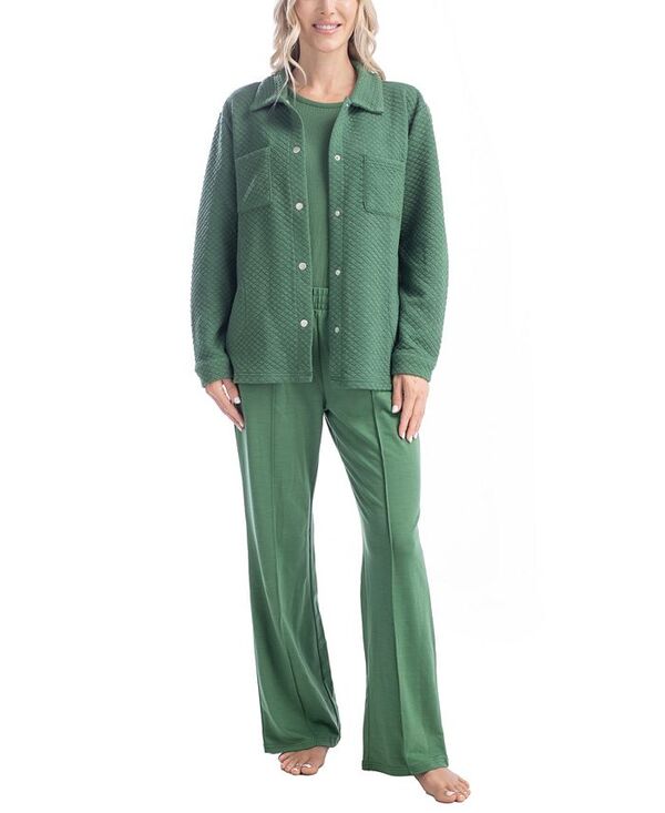 ̵ ९륯 ǥ ʥȥ  Women's 3-piece Quilted Lounge Set S...