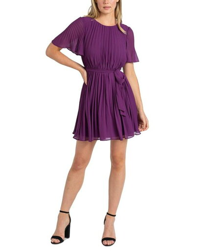 【送料無料】 サムエデルマン レディース ワンピース トップス Women's Pleated Tie-Waist Dress Eggplant 【送料無料】 サムエデルマン レディース ワンピース トップス Women's Pleated Tie-Waist Dress Eggplant