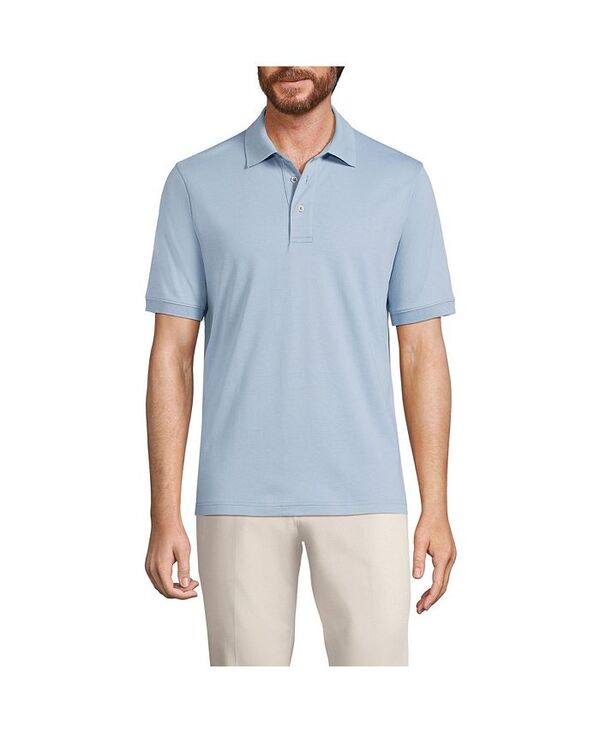 【送料無料】 ランズエンド メンズ ポロシャツ トップス Big & Tall Short Sleeve Cotton Supima Polo Shirt Pale slate blue