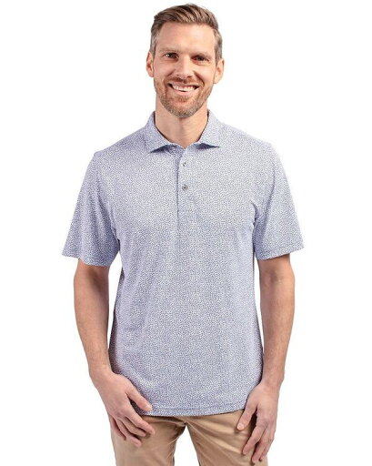 【送料無料】 カッターアンドバック メンズ ポロシャツ トップス Big & Tall Virtue Eco Pique Botanical Print Recycled Polo Shirt Hyacinth 【送料無料】 カッターアンドバック メンズ ポロシャツ トップス Big & Tall Virtue Eco Pique Botanical Print Recycled Polo Shirt Hyacinth