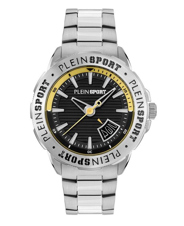 【送料無料】 プレイン スポーツ メンズ 腕時計 アクセサリー Plein Sport Men's 3 Hand Date Quartz Stainless steel Bracelet 44mm Stainless