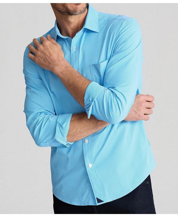 【送料無料】 アンタックイット メンズ シャツ トップス Men's Slim Fit Wrinkle-Free Performance Lee Button Up Shirt Teal