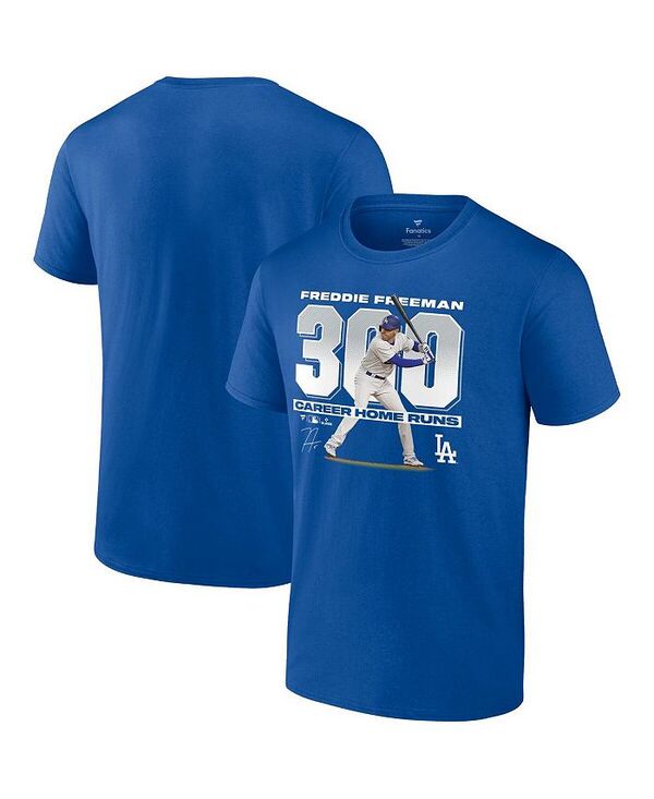【送料無料】 ファナティクス メンズ Tシャツ トップス Men's Freddie Freeman Royal Los Angeles Dodgers 300 Career Home Runs T-Shirt Royal