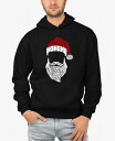 【送料無料】 エルエーポップアート メンズ パーカー・スウェット アウター Men's Feliz Navidad Santa Claus Word Art Hooded Sweatshirt Black(4)