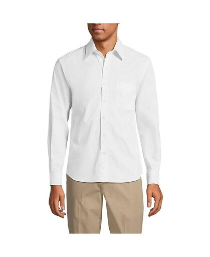 【送料無料】 ランズエンド メンズ シャツ トップス Men's Long Sleeve Stretch Coolmax Shirt White 【送料無料】 ランズエンド メンズ シャツ トップス Men's Long Sleeve Stretch Coolmax Shirt White