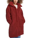 【送料無料】 リーバイス レディース ジャケット・ブルゾン アウター Women's Long Sherpa Snap-Closure Teddy Coat Cabernet