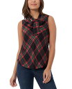 【送料無料】 ジョーンズニューヨーク レディース シャツ トップス Petite Plaid-Print Bow-Tie Sleeveless Top Deep Rouge