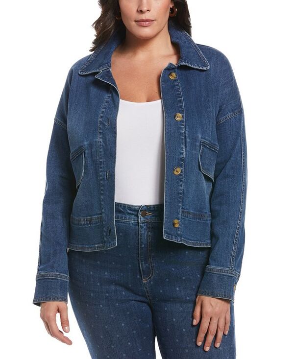 【送料無料】 ラファエラ レディース ジャケット・ブルゾン アウター Plus Size Cropped Oversized Denim Jacket Coastal