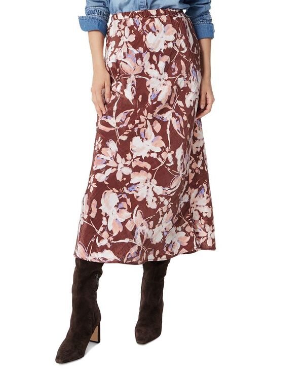 サムエデルマン レディース ボトムス スカート プリント ミディ サテン Sam Edelman Women's Gracie Printed Satin Midi Skirt Bitter Chocolate チョコレート