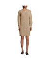 【送料無料】 ランズエンド レディース ワンピース トップス Women's Cotton Blend Cable Crew Neck Sweater Dres...