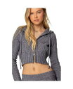 【送料無料】 アディクテッド レディース ニット・セーター アウター Women's Ray Cable Knit Hooded Cardigan Gray-m...