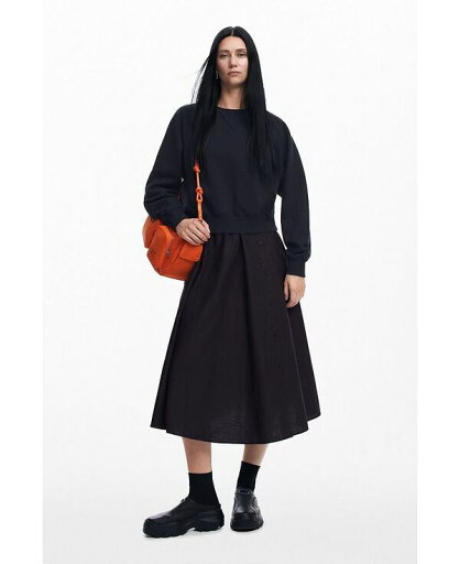 【送料無料】 デジグアル レディース ワンピース トップス Women's Combined plain dress Black 【送料無料】 デジグアル レディース ワンピース トップス Women's Combined plain dress Black