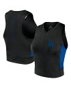 【送料無料】 ファナティクス レディース タンクトップ トップス Women's Black Los Angeles Dodgers Studio Half-Zip Fitted Gym Tank Top Black