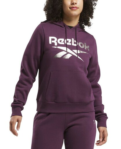 【送料無料】 リーボック レディース パーカー・スウェット アウター Women's Metallic Foil Logo Pullover Fleece Hoodie Plum 【送料無料】 リーボック レディース パーカー・スウェット アウター Women's Metallic Foil Logo Pullover Fleece Hoodie Plum