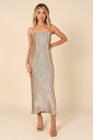 【送料無料】 Petal and Pup レディース ワンピース トップス Women's Liza Pleated Maxi Dress Gold