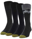 【送料無料】 ゴールドトゥ メンズ 靴下 アンダーウェア Men's 4-Pack Casual Argyle Crew Socks Black
