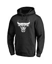 【送料無料】 ファナティクス メンズ パーカー・スウェット アウター Men's Black Chicago Bulls Marble Logo Pullove...