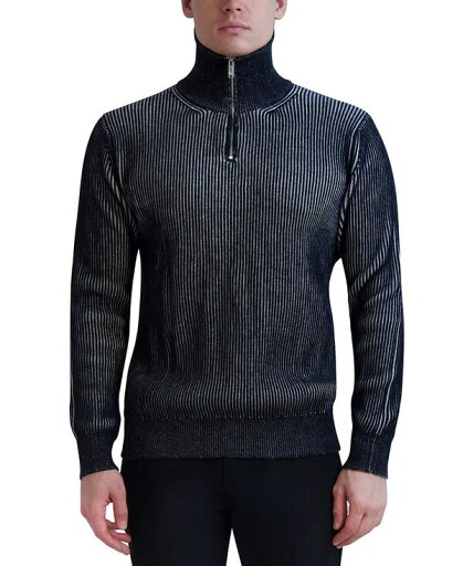 【送料無料】 カール ラガーフェルド メンズ ニット・セーター アウター Men's Slim Fit Quarter-Zip Long Sleeve Double Needle Sweater Navy 【送料無料】 カール ラガーフェルド メンズ ニット・セーター アウター Men's Slim Fit Quarter-Zip Long Sleeve Double Needle Sweater Navy