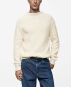 【送料無料】 マンゴ メンズ ニット・セーター アウター Men's Knit Cotton Sweater Off White
