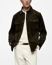 【送料無料】 マンゴ メンズ シャツ トップス Men's Corduroy Pockets Overshirt Khaki