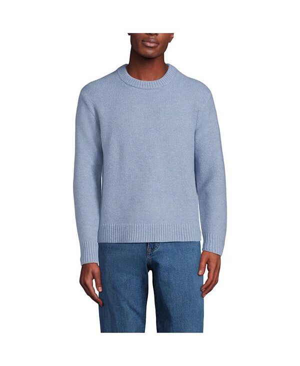 【送料無料】 ランズエンド メンズ ニット・セーター アウター Men's Long Sleeve Ultra Soft Oversized Crewneck Sweater Pewter blue