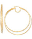 【送料無料】 シモン アイ スミス レディース ピアス・イヤリング アクセサリー Polished Double Rope Hoop Earrings in 18k Yellow Gold Over Sterling Silver (60mm) Gold Over Silver(4)