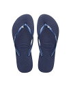 【送料無料】 ハワイアナス レディース サンダル シューズ Women's Slim Swarovski Crystal II Flip Flop Sandals Navy Blue