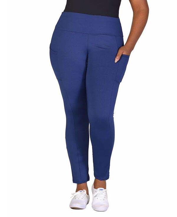 24 セブンコンフォート レディース ボトムス カジュアルパンツ プラスサイズ アンクル レギンス 24seven Comfort Apparel Plus Size Ankle Leggings with Side Pocket Navy ネイビー