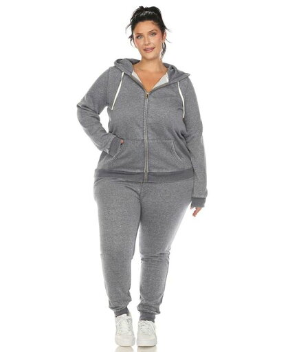 【送料無料】 ホワイトマーク レディース カジュアルパンツ ボトムス Plus Size Burnout Jogger Set Grey 【送料無料】 ホワイトマーク レディース カジュアルパンツ ボトムス Plus Size Burnout Jogger Set Grey