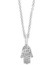 GtB[ fB[X lbNXE`[J[Ey_ggbv ANZT[ EFFY&reg; Diamond Pav&eacute; Hamsa Hand 18 Pendant Necklace (1/10 ct. t.w.) in Sterling Silver Sterling Silver