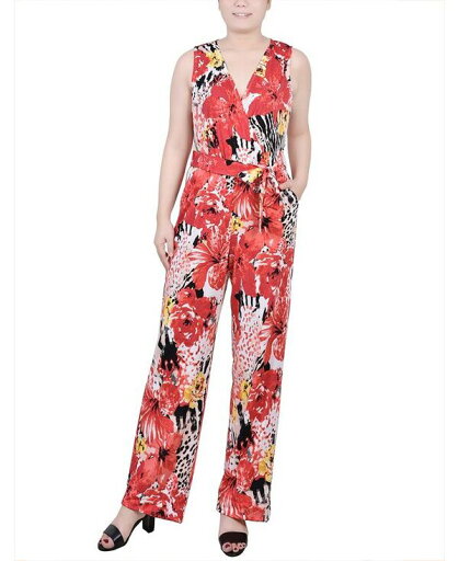 【送料無料】 ニューヨークコレクション レディース ジャンプスーツ トップス Petite Sleeveless Belted Jumpsuit Tropical 【送料無料】 ニューヨークコレクション レディース ジャンプスーツ トップス Petite Sleeveless Belted Jumpsuit Tropical