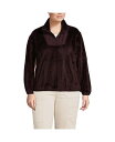 【送料無料】 ランズエンド レディース パーカー・スウェット アウター Plus Size Half Zip Cozy High Pile Fleece Pul...