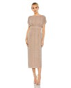 【送料無料】 マックダガル レディース ワンピース トップス Women's Beaded Cap Sleeve Column Midi Dress Dark ...