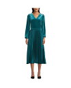 【送料無料】 ランズエンド レディース ワンピース トップス Women's Velvet and Satin Duet Midi Dress Evening teal(4)