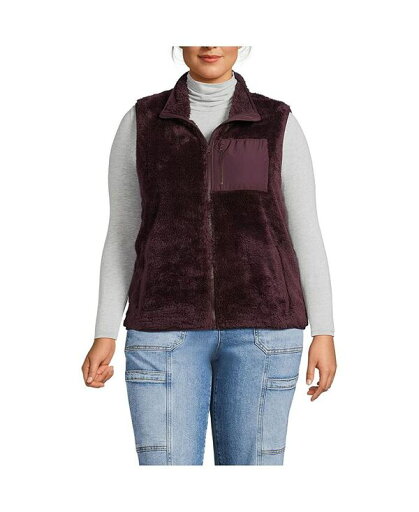 【送料無料】 ランズエンド レディース ジャケット・ブルゾン アウター Plus Size Cozy High Pile Fleece Vest Midnight plum 【送料無料】 ランズエンド レディース ジャケット・ブルゾン アウター Plus Size Cozy High Pile Fleece Vest Midnight plum