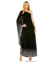 【送料無料】 マックダガル レディース ワンピース トップス Women's One Shoulder Embellished Trapeze Gown Bla...
