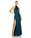 【送料無料】 マックダガル レディース ワンピース トップス Women's Open Back High Neck Side Ruched Gown Ocea...