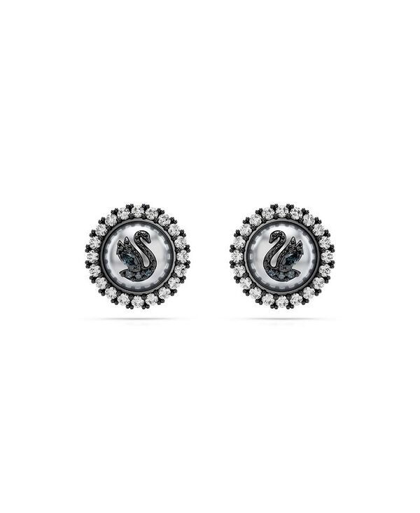 【送料無料】 スワロフスキー レディース ピアス・イヤリング アクセサリー Swan Gray Ruthenium Plated Iconic Swan Stud Earrings Gray