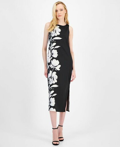 【送料無料】 アンクライン レディース ワンピース トップス Women's Sleeveless Fitted Midi Dress Anne Black/anne White 【送料無料】 アンクライン レディース ワンピース トップス Women's Sleeveless Fitted Midi Dress Anne Black/anne White